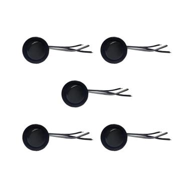 Imagem de 05 Interruptor Para Moveis Botão 22mm Com Cabo 2a Preto