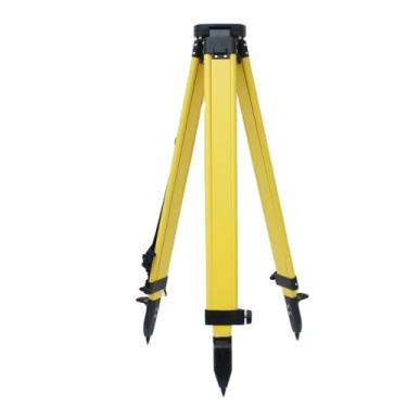 Imagem de Instrumento de teodolito de estação total de madeira com tripé de alumínio, peças e acessórios de topografia