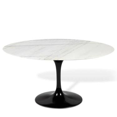 Imagem de Mesa Saarinen Oval Espirito Santo 135x90cm - Base Preta