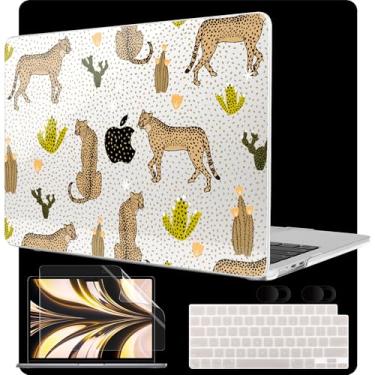 Imagem de MEEgoodo Capa para MacBook Air M4/M3/M2 de 13,6 polegadas 2025 2024 2022, serve para modelos A3240/A3113/A2681, capa rígida para laptop com capa de teclado compatível com MacBook Air de 13 polegadas