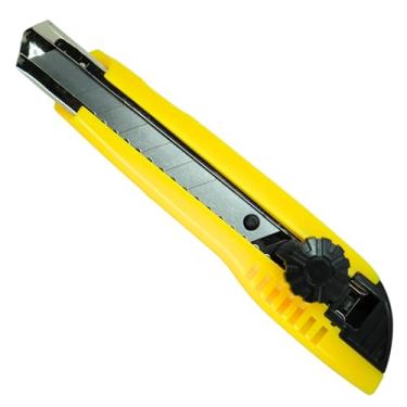 Imagem de SELLER Estilete P-600 18mm – Corpo PSAI com reforço em aço, trava giratória screw-lock, quebrador de lâmina integrado