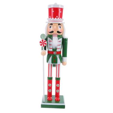 Imagem de Cabilock Boneco quebra-nozes de madeira de Natal, enfeite de soldado quebra-nozes de madeira de 35,5 cm para decoração de casa festiva, presente de centro de mesa tradicional de celebrações de Natal