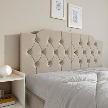 Imagem de Cabeceira Painel Estofada 160 Capitonê Box Queen Suspensa Fixação na Parede Capela