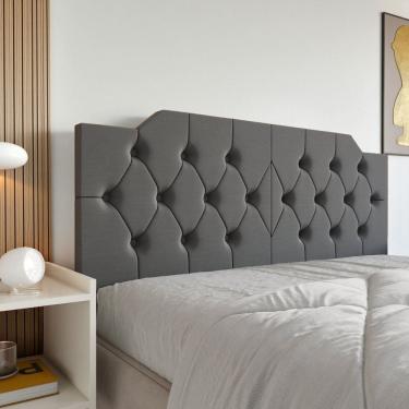 Imagem de Cabeceira Painel Estofada 160 Capitonê Box Queen Suspensa Fixação na Parede Capela