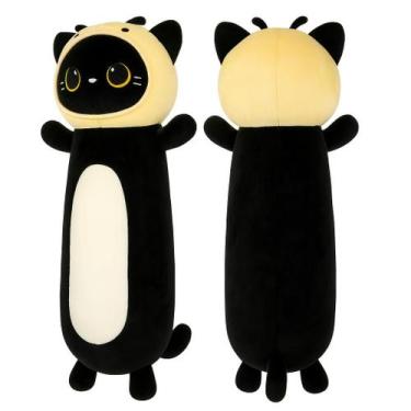 Imagem de Almohada de Cuerpo de Peluche Abeja Gato Negro HAIJUNYA 91 cm