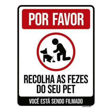 Imagem de Kit 3 Placas Sinalização Recolha As Fezes Do Seu Pet Filmado