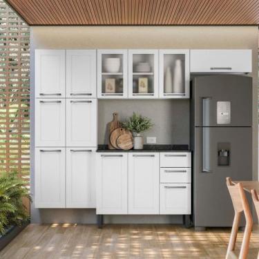 Imagem de Cozinha Modulada Compacta em Aço 4 Peças 13 Portas Sendo 3 com Vidro 2