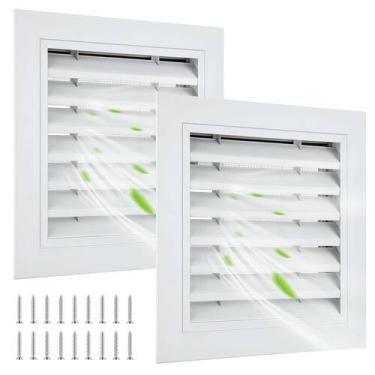 Imagem de Liga de alumínio Gable Vent Gisafai 10x10cm, 2 peças brancas
