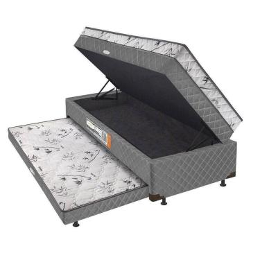 Imagem de Bibox Solteiro Com Baú E Auxiliar 5cm Cinza