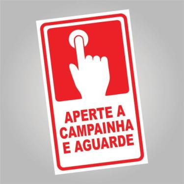 Imagem de Placa aperte a campainha e aguarde 25x15cm p010 - V3 Shop