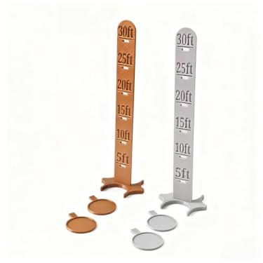 Imagem de LuckyVin 3D Printed Tabletop Gaming Measuring Tool Set - 2-Piece Dual-Color Combat Gauge for Miniature Wargames & RPGs, Precise Movement and Range Ruler (Brown and Grey Set)