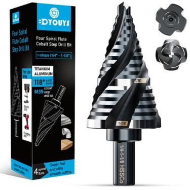 Imagem de Conjunto de brocas Step Drill BOYOUYS M35 Cobalt Spiral Flute 15 taman