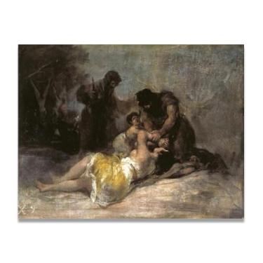 Imagem de A Kind And Friendly SmileFrancisco De Goya Impressão em tela romântica espanhola - Obra-prima do influente pintor romântico 20 x 26 cm emoldurado