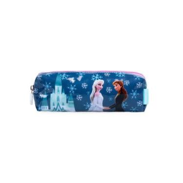 Imagem de Estojo Escolar Feminino Frozen Azul - Bagaggio, U