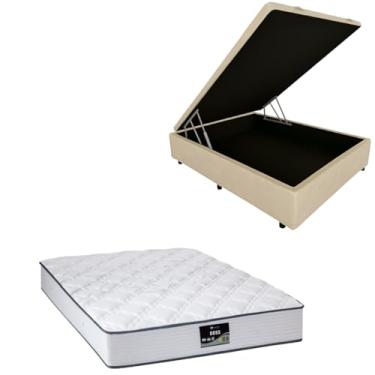 Imagem de Cama Box Baú Blindada com Colchão Doss Molas Ensacadas 30cm (CORINO BEGE, Casal)
