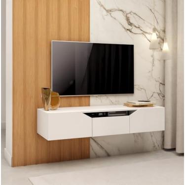 Imagem de Rack Para Sala De Estar Modelo Fit 1.07m Design Compacto para TV e Organização de Eletrônicos