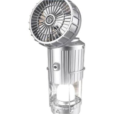 Imagem de Lampião Led, Kit 4 Lanterna Lampião com Led C/ Placa Solar Embutida Recarregável Usb e Tomada Bivolt 2 Modelos(Lampião Ventilador Led,4 pçs)