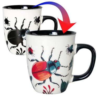 Imagem de Asmwo Caneca de besouro de 473 ml - xícara de café de cerâmica que muda de cor para amantes de insetos - Presente com tema de insetos novidade para homens e mulheres