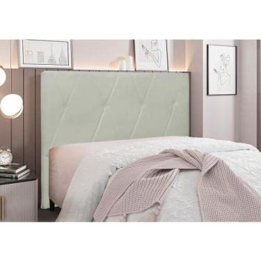 Imagem de Cabeceira Cama Box King 195 cm Aquilla Veludo Prata S04 - D'Rossi - DR