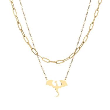 Imagem de AOOMO Colar banhado a ouro/prata para mulheres, dragão, cavalo, dachshund, gato, tartaruga, para mulheres, joias delicadas e simples, presentes