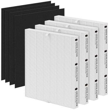 Imagem de Elnuliros Filtro de substituição AP-1512HH compatível com purificadores de ar Coway Airmega AP-1512HH e Airmega 200M, 4 filtros e 4 pré-filtros de carbono, em comparação com a peça nº 3304899, pacote