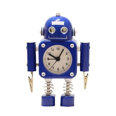 Imagem de Robô de despertador de metal com molas móveis para crianças e estudant