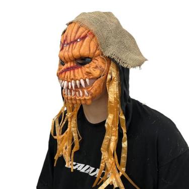 Imagem de Máscara de caveira de abóbora de Halloween com resina de boca em movim