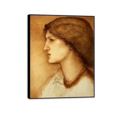 Imagem de Edward Burne Jones Impressões de arte May Morris pintura em tela famosa arte de parede Edward Burne Jones decoração de parede para quarto sala de estar banheiro 80 x 60 cm (31 x 24 polegadas) moldura
