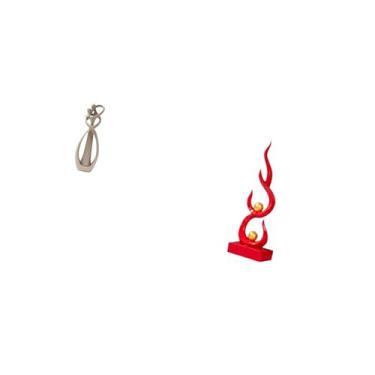 Imagem de Fenteer Amantes Se Beijando Estátua de Fogo Abstrata Escultura Resina Estatueta Coleção de Arte Presente de Aniversário Ornamento de Mesa para Decoração