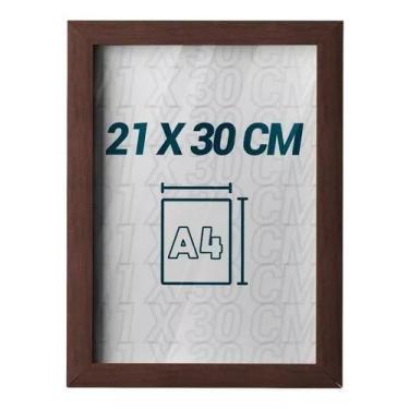 Imagem de Kit 6 Quadros Moldura A4 Fotos Certificado - Dk Decor, Tabaco