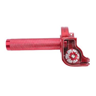 Imagem de Asixxsix Hand Grips, 7/8 em 22mm CNC Aluminium Alloy Handlebar Grips com M10 Adjustment Screw, Throttle Cable, Quick Twister, Motorcycle Throttle Grip para KLX CR CRF EXC XR CRF50 (vermelho)