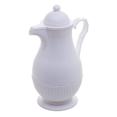 Imagem de Garrafa Térmica de Plástico para Café/Chá Vintage Branca 1 Litro Lyor