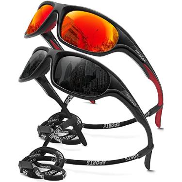 Imagem de AWGSEE Óculos de sol esportivos polarizados para homens, TR90 com armação inquebrável para pesca, condução, ciclismo, proteção UV400