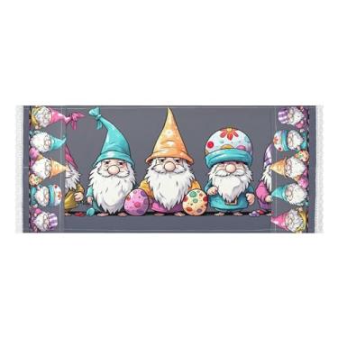 Imagem de Wassud Capas de lavadora e secadora de gnomos coloridos, protetor de lavadora com sacos de armazenamento, capa de geladeira à prova de poeira com bolsos para lavanderia doméstica, cozinha, 120 x 55 cm