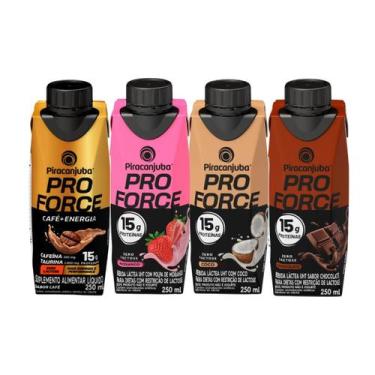 Imagem de Kit 12 Bebidas Láctea ProForce 4 Sabores 15g 250ml Piracanjuba