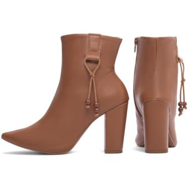 Imagem de BOTA CANO CURTO TORRICELLA NAPA CARAMELO ZIPER E CORDÃO LATERAL NA COR CARAMELO SALTO ALTO 37