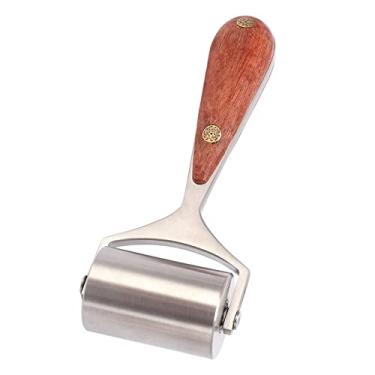 Imagem de GLOGLOW Rolo de Borda de Couro, Ferramenta de Design de Prensa de Bolhas, Construção Em Aço Inoxidável de Alta Dureza, Punho de Tora Confortável, Perfeito para Artesãos de Couro e Amadores, Durável,