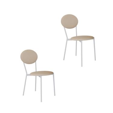 Imagem de Cadeira Vintage Elipse Fixa C-4 Pes 430 X 535 X 860 Mm C-2 Un. Pés Brancos. Cy.areia Light Areia Light City