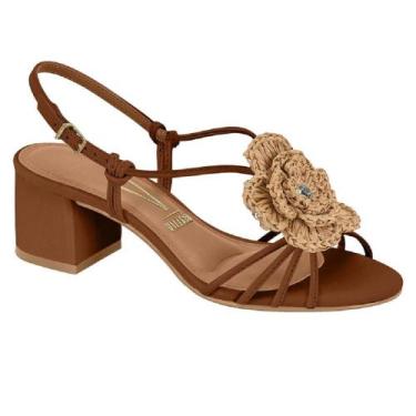 Imagem de Sandalia vizzano salto bloco medio flor ref 6291.1193.7286, 36, Marrom