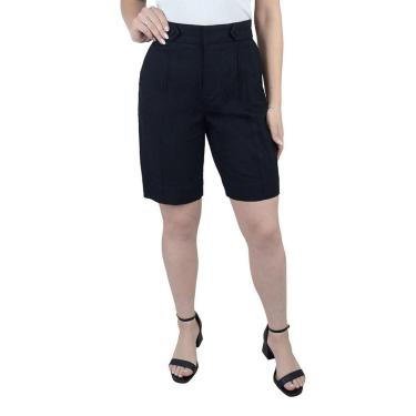 Imagem de Bermuda Feminina Gatos e Atos Viscolinen Preta - G2314-Feminino