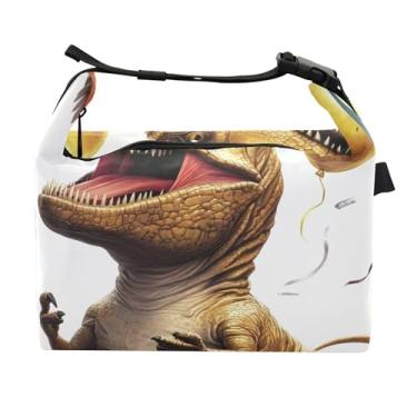 Imagem de TSENQUE Lancheira personalizada T Rex para presentes de aniversário para mulheres adultas lancheira isolada reutilizável personalizada lancheira para trabalho