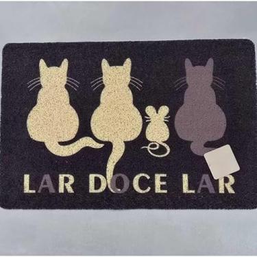 Imagem de Tapete Bem Vindo Lar Doce Lar Capacho Antiderrapante Porta de Entrada Estampas Divertidas(Lar Doce Lar*)