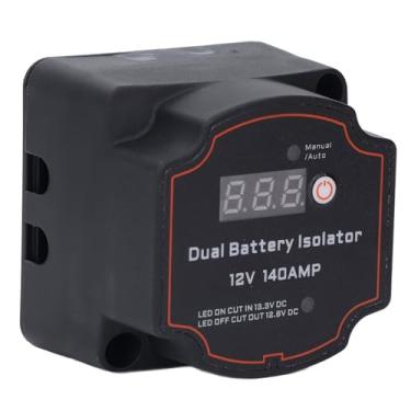 Imagem de YWBL-WH Isolador de Bateria Dupla, relé Sensível à Tensão 140A DC12V Controle Manual Automático IP68 à Prova de água Com Voltímetro Digital, para RVs Carros ATVs UTVs Barcos