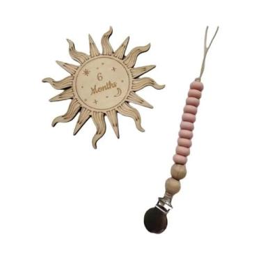 Imagem de Clipe De Chupeta De Silicone Cor Madeira Para Bebê, Mordedor Infantil,