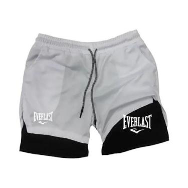 Imagem de Shorts Masculinos 2 Em 1 Para Corrida, Roupa Esportiva De Dupla Camada