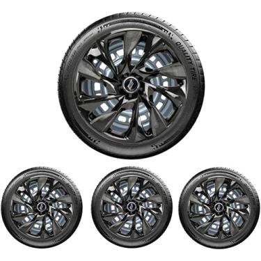 Imagem de Kit 4 Calota Esportiva DS4 Preto Brilhante Aro 15 - Universal