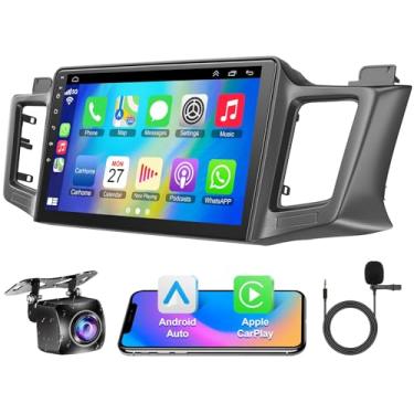 Imagem de Rádio estéreo 4G + 64G para Toyota RAV4 2013-2018, carro sem fio e Android Auto com Android 13 compatível com Bluetooth/controle de voz/GPS/WiFi/câmera de backup/SWC/FM