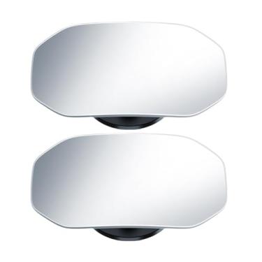 Imagem de SANMLX Espelho de ponto cego do banco traseiro do carro, espelho retrovisor interno ajustável de 360° com vidro HD à prova de estilhaçamento, espelho grande angular para segurança das famílias das