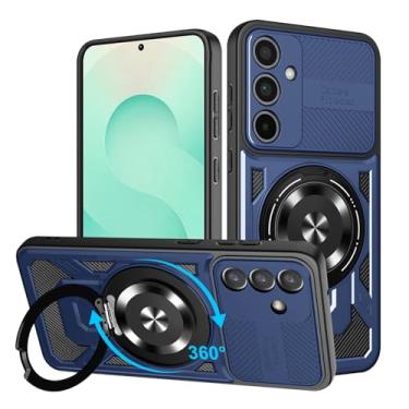 Imagem de Capa para Samsung Galaxy S25 Plus 5G, Gase de telefone para Samsung S25+ com Mag-Safe, capa protetora híbrida de proteção militar TPU com suporte de anel de metal de 360°, capa à prova de choque para