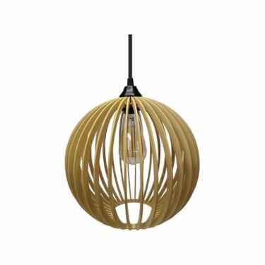 Imagem de Lustre Pendente em Madeira - Mini Ball - Marfim - Otago